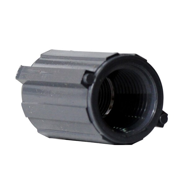 1/2 Inch Threaded X Threaded Gray PVC Coupling SCH 40